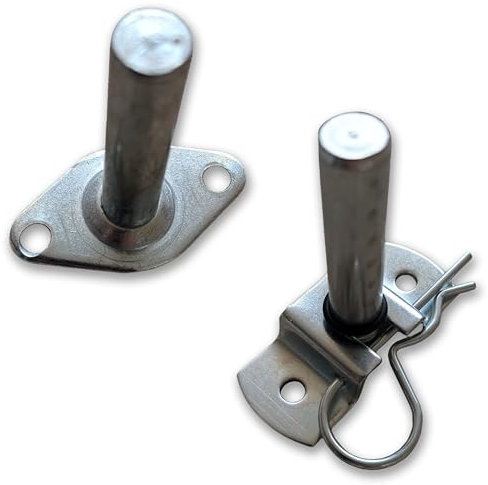 TENDEEVOLUTION Piastra con Perno Estraibile o Fisso a sezione tonda da 14 mm in Acciaio Zincato per Tenda da Sole a Caduta o a Bracci Estensibili. Ricambi Tende da Sole (Perno Estraibile)