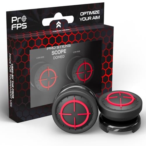 ProFPS Thumbsticks Aufsätze: PS5 Zubehör & PS4 Zubehör - Controller Sticks für Aimbot Genauigkeit - Optimales Playstation Zubehör & PS5 Accessories für Esports (Scope - Domed Set)