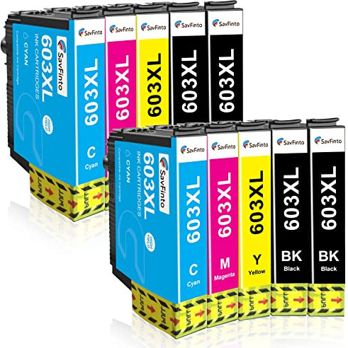 SavFinto 603XL Druckerpatronen Ersatz für Epson 603 XL Tintenpatronen Kompatibel für Epson Expression Home XP-2100 XP-2105 XP-3100 XP-3105 XP-4100 XP-4105 Workforce WF-2810 WF-2830 WF-2835 WF-2850