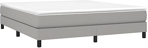 vidaXL Boxspringbett mit Matratze Bettgestell Doppelbett Polsterbett Bett Hotelbett Bettrahmen Lattenrost Schlafzimmerbett Hellgrau 180x200cm Stoff