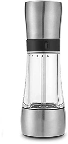 Macina Sale e Pepe Macina Sale Pepe Manuale, Saliera Da Cucina Con Finezza Regolabile, Finestra Visiva In Acrilico Spezie Peperoncino Macinapepe