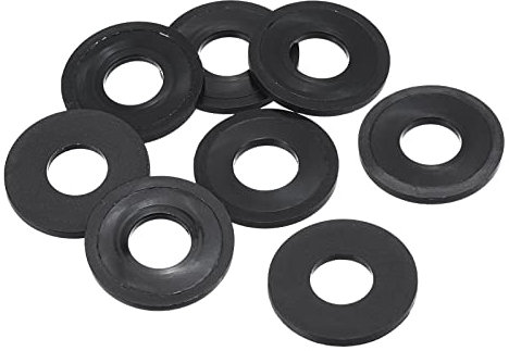 PATIKIL M10 Rondelle Plate en Nylon, 8 Paquet 10mm ID 25mm OD Étanchéité Espaceur Joint Anneau pour Robinet Tuyau Eau Tuyau Fixation Boulon,Noir