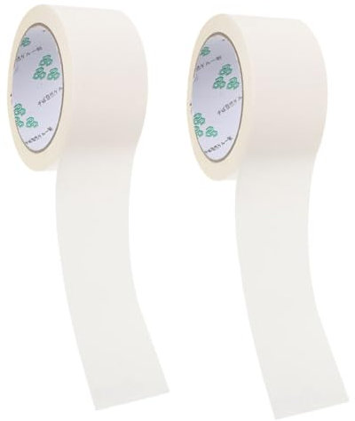 LALAFINA Self Adhesive Kraft Paper Tape White Heavy Duty Packaging Tape 2 Rolls Wide Tape for Boxes Strong Adhesive for Packing Moving
