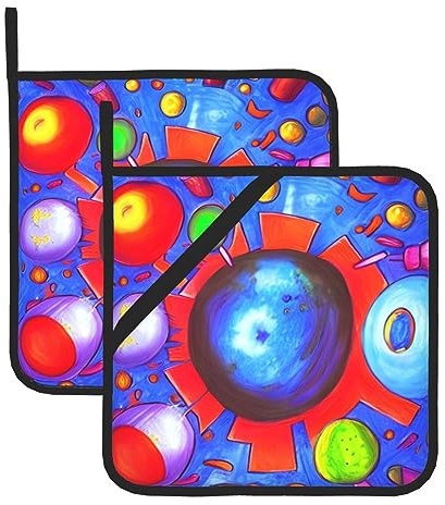 Cartoon Universe 2 Stück Heizmatten Küche Wärmematten 8 x 8 Zoll (ca. 20,5 x 20,5 cm) ###Verbrühungsbeständige Heizmatten
