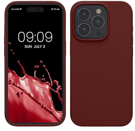 kwmobile Handyhülle für iPhone 15 Pro Max Hülle, für iPhone 15 Pro Max Case - Hülle Silikon - kabelloses Laden - Tawny Red
