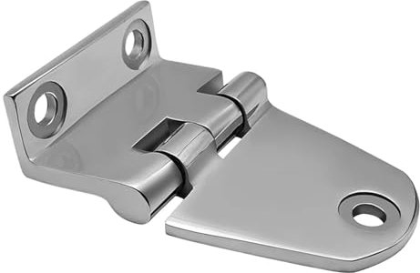 Charnières à plaque courbée polies miroir en acier inoxydable 316 for portes et fenêtres d'armoires à battants, 1 pièce