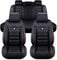 Auto Sitzbezüge für VW Golf 6 GTI Golf 7 GTI Golf Tdi Golf Sportsvan 2000-2023, Leder Autositzbezüge Sets, 5 Sitzer Schonbezüge Sitzschoner Vorne Hinten Wasserdicht Sitzauflage Accessories(C(Black Red