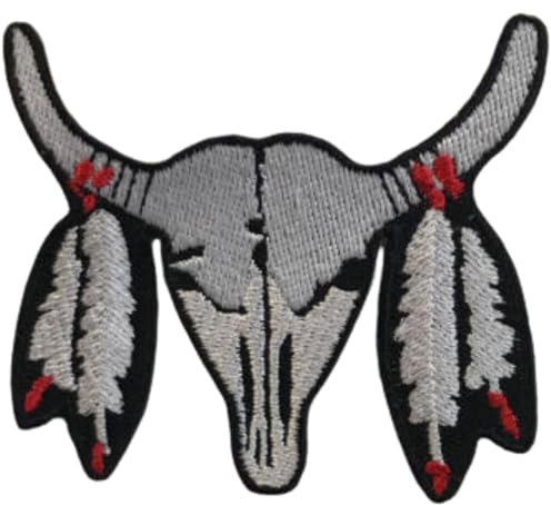 Bebuz Stier Gesicht Stickerei Bügelbilder für Kleidung Aufnäher Applikation für DIY Handwerk Denim Jacken Jeans Rucksäcke