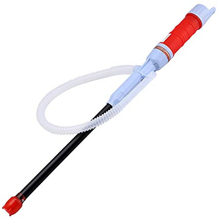 Battery Operated Liquid Transfer Pump Handheld Electric Syphon Fuel Pump for Diesel Gas Water Oil and More (Red)