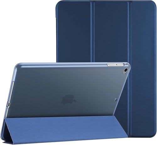 TXWLLIU Hülle für iPad 9,7 Zoll 6. Generation 2018/5. Generation 2017/iPad Air 1/2, Schlanke Durchscheinende Mattierte Rückseite, Automatisches Aufwachen/Schlafen, Dunkelblau