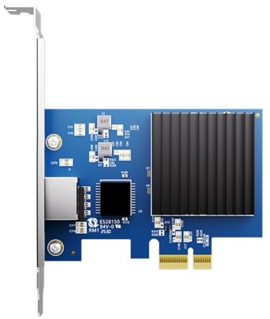 JSGHGDF Scheda di rete da 10 Gbps Slot PCIe4.0 Larghezza di banda 16 Gbps Chip RTL8127 Design a basso consumo per giochi NAS e macchine virtuali NIC PCIe non richieste su disco