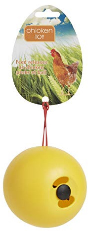 Lixit® Chicken Feeder Treat Ball Toy - Chicken Coop Peck Toy - Chick Slow Feeder and Enrichment Ball (Yellow, 1 Pack)