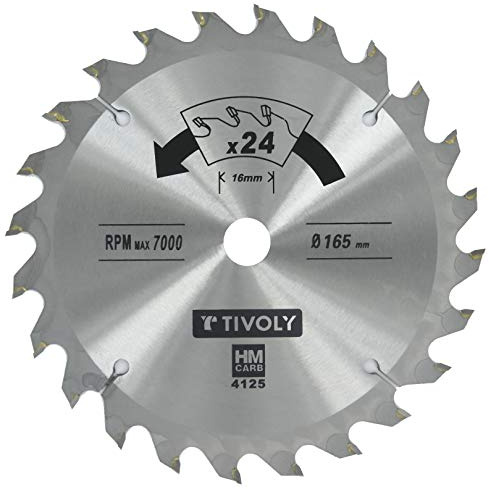 Timoly Xt50514004126 Kreissägeblatt Durchflussmenge 130 mm, Bohrung 20 mm, 20 Zähne aus Hartmetall, Reduzierring Ø 16 mm