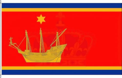 KÖNIGSBANNER Zertifizierte Flagge Fahne Wyk auf Föhr - NF 100 x 150cm - Hissflagge doppelt gesäumt mit Karabinerhaken aus deutscher Flaggen-Manufaktur