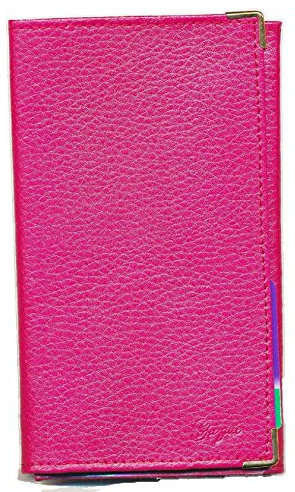 Syl'la Porte Carte Grise et Papier Voiture en Cuir pour Femme ou Homme Fushia