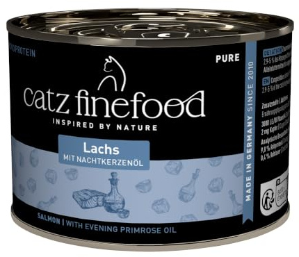 catz finefood Purrrr Lachs Monoprotein Katzenfutter nass N° 105, für ernährungssensible Katzen, 6 x 190 g