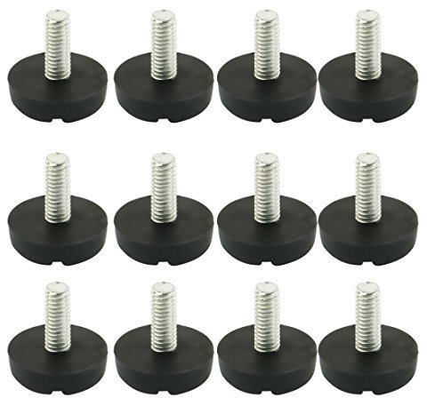 sourcing map 12 Stück Rutschfeste Möbelfüße Verstellbar M6 x 20 mm Gewinde zu Nivellierung