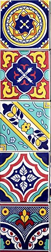 Set 5 Piastrelle Misure cm 10x10x1 in Ceramica per Patchwork S10PTW5d