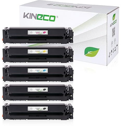 Kineco 5X XL Toner ersetzt 203X CF540X CF541X CF542X CF543X 2xbk 1x CMY Multipack für HP Color Laserjet Pro MFP M281fdw M281fdn M281fw M280nw M254nw M254dw M254dnw