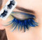 Miya Fantastische Wimpern mit super weich blaue Feder, handgefertigte Künstliche Wimpern, falschen Wimpern, Feder Wimpern, anziehende Deko für Party, Fasching, Maskerade, Bühne, Halloween, (blau)