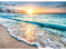 Runa Art Papel tapiz fotográfico 396 x 280 cm Playa del mar puesta de sol | Lana Decoración De Pared Sala Cuarto | Fabricación alemana | orage azul 9467012a