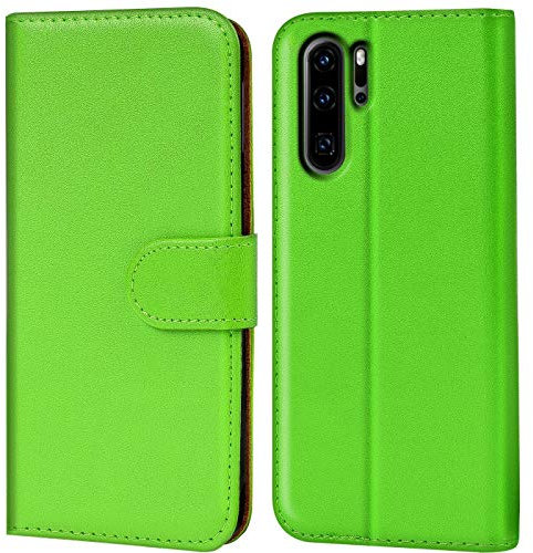 Verco kompatibel mit P30 Pro Hülle, Handyhülle für Huawei P30 Pro Tasche PU Leder Booklet Flip Case - Grün