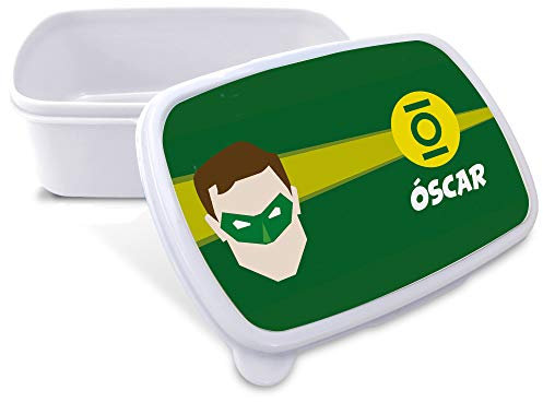 Porta pranzo Supereroi personalizzati con nome. Regalo Geek. Torna alla Cole. Vari disegni e colori tra cui scegliere. Linterna Verde