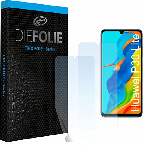 Crocfol Schutzfolie vom Testsieger [2 St.] kompatibel mit Huawei P30 Lite - selbstheilende Premium 5D Langzeit-Panzerfolie - für vorne, hüllenfreundlich