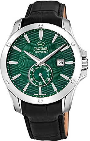 JAGUAR Uhr Für Herren J878/3 Acamar Silber Edelstahl Case SchwarzLeder Band