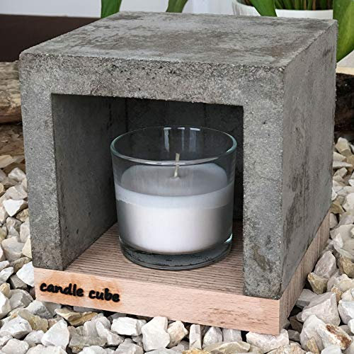 candle cube© Kleiner Teelicht Tisch-Kamin Ofen Stövchen Kerzen-Heizung Teelichtofen Heizwürfel mit Duftkerze Coconut Island