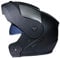 Jitong Motorradhelm Doppelvisier Integralhelm Damen und Herren Mofahelme Klapphelm mit Sonnenblende - Matt schwarz | Silber, M