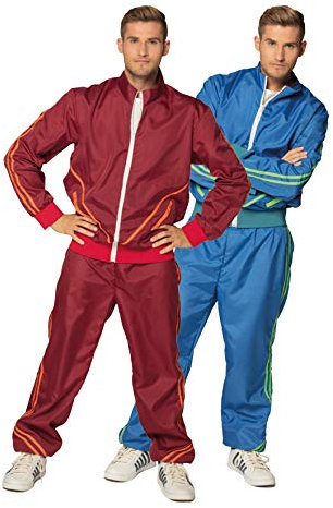 KarneLux Trainingsanzug Blau - Jogginganzug als Retro-Kostüm für Erwachsene 90er Jahre - Größe M