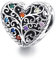 CHENGMEN Family Tree of Life in Heart 925 Sterling Silver Charms for Bracelets with Colourful CZ Gifts for Women Jewellery