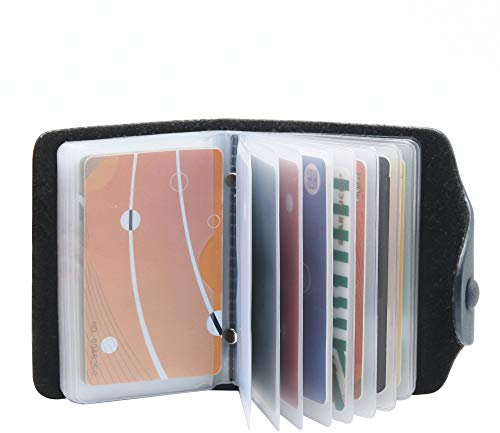 GERIINEER Porte Carte de Crédit Homme Femme Cuir 20 Fentes (Bleu)