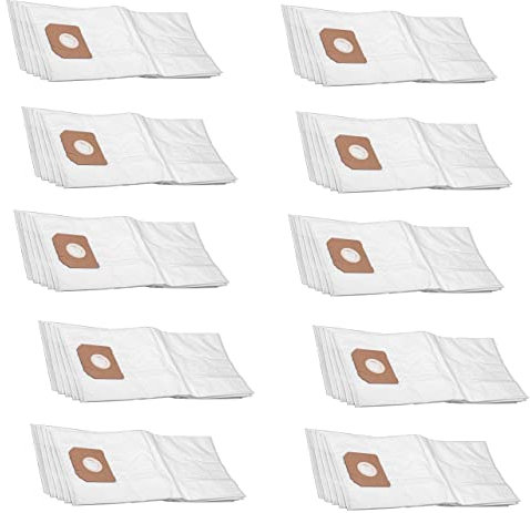 vhbw 50x sacs compatible avec Würth ISS 35-S, ISS 45-M ISS 55-S aspirateur - microfibres non tissées, blanc
