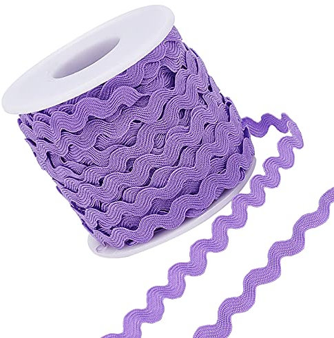 GORGECRAFT 27 Yard/25 m Rick Rack Trim Ribbon Wave Nähen Biegen Fransen Trim 5mm/0.2 Zoll Zum Nähen von Blumen Machen Hochzeit Spitzenband Handwerk (Lila)