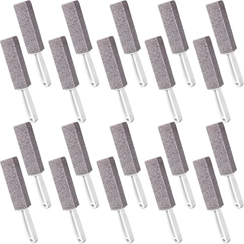 Vesici 20 Pieces Pumice Cleaning Stone with Extra Long Handle Pumice Stone Toilet Bowl Cleaner for Toilet, Bathtubs, Sinks, Swimming Pool, Grills, Kitchen, Household Cleaning