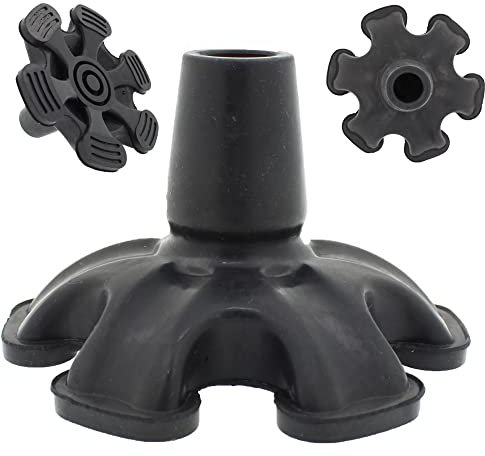 Großer 19mm Gummifuß mit sechs Spitzen für bessere Stabilität - selbststehend - für Gehstöcke - von Lifeswonderful