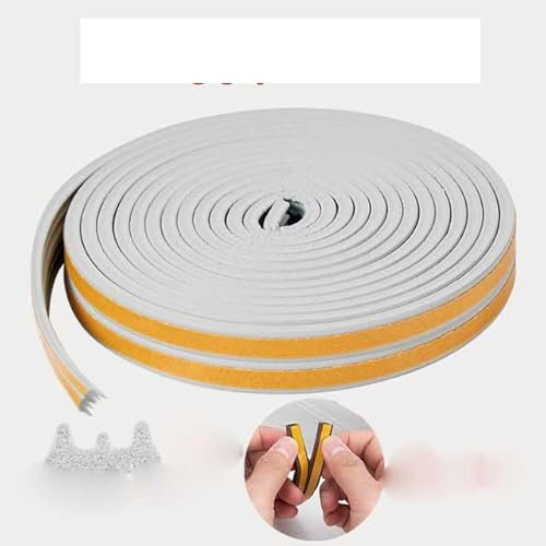 10 Meters Self-adhesive door and window sealing strip Glass Window Rubber Strip Sound Insulation Strips-E type gray,5M