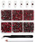 Beadsland 4300 Stück Rot Strasssteine mit flacher Rückseite,Nagelsteine, runde Kristall-Strasssteine zum Basteln, gemischt in 6 Größen, mit Picking-Pinzette und Wachsstift-Set, SS6–SS20,Dunkles Rot