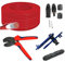 50m ARLI Solarkabel H1Z2Z2-K 6mm² Rot + Crimpzange + 10 Paar Solarstecker/Buchse IP68 1500V + Schraubenschlüssel Werkzeug Set