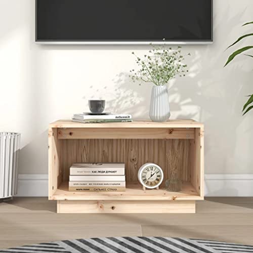 INLIFE TV-Schrank 60x35x35 cm Massivholz Kiefer,Braun,5.5KG