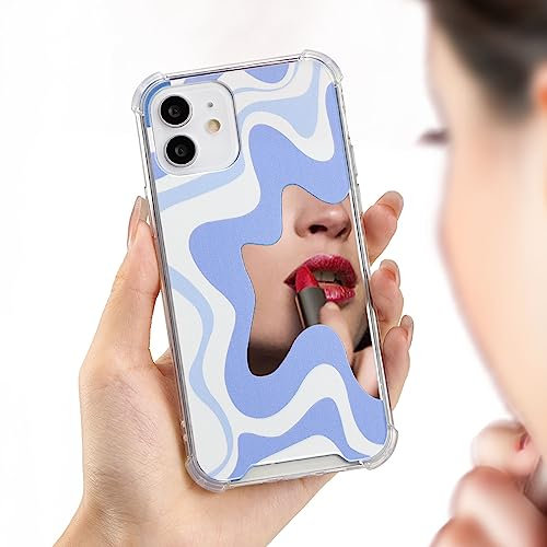 QLTYPRI Compatible with iPhone 11 Case, Cute Wave Pattern Mirror Case for Girls Women, Soft TPU Edge & Hard PC Back with Shockproof Air-Guard Corners Protective Phone Cover for iPhone 11 – Purple