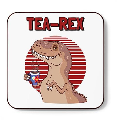 Plumfoolery Tea Rex Mug Cup Dinosaur Gift Tyrannosaurus Rex T Rex (Coaster)