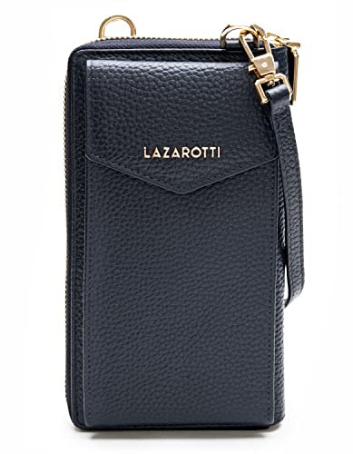 Lazarotti Bologna XL Leder Damen-Geldbörse & Handytasche (2-in-1) | 16 Kartenfächer | zum Umhängen mit RFID-Schutz 11 x 3,5 x 19 cm