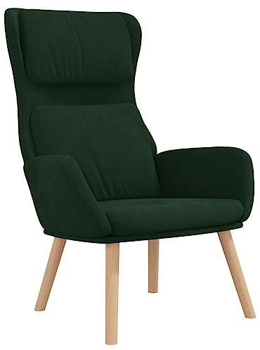 vidaXL Relaxsessel mit Armlehnen Fernsehsessel Polstersessel Wohnzimmersessel TV Sessel Loungesessel Ruhesessel Wohnzimmerstuhl Dunkelgrün Samt