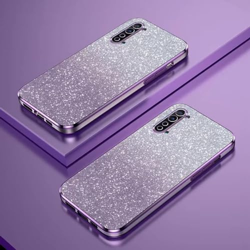 Verlaufsglitzer Elektroplattierte Transparente Hülle Kompatibel mit Oppo Find X2 Lite Case TPU Schlankem StoßFestem Handyhülle