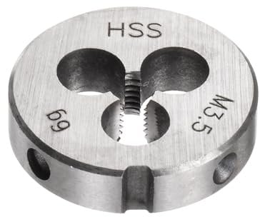 QUARKZMAN Runde Schneideisen, Metrisches M3,5 x 0,6 Gewinde (Rechtsgewinde), Hochgeschwindigkeitsstahl (HSS) Schneideisen Reparaturwerkzeug