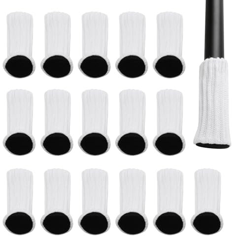 Lot de 16 chaussettes pour pieds de chaise avec coussinets en feutre - Double couche antidérapante - Pour la maison, l'école, le bureau, la bibliothèque (blanc)