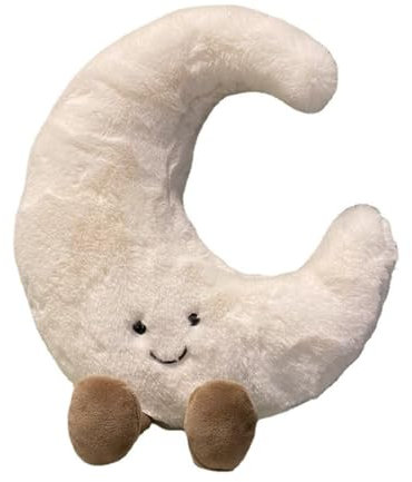 Mond Sonne Kissen Weiche Plüsch Kissen Kinderzimmer Deko, Sofa Schlafkissen, Plüsch Sofakissen Kissen Kissen Auto Nackenkissen (Mond-30cm)